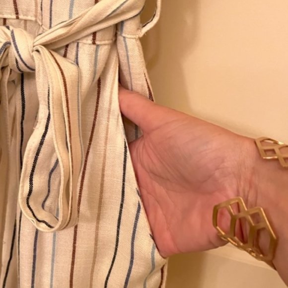 Harper Heritage Stripped Button-up Romper - Picture 5 of 5